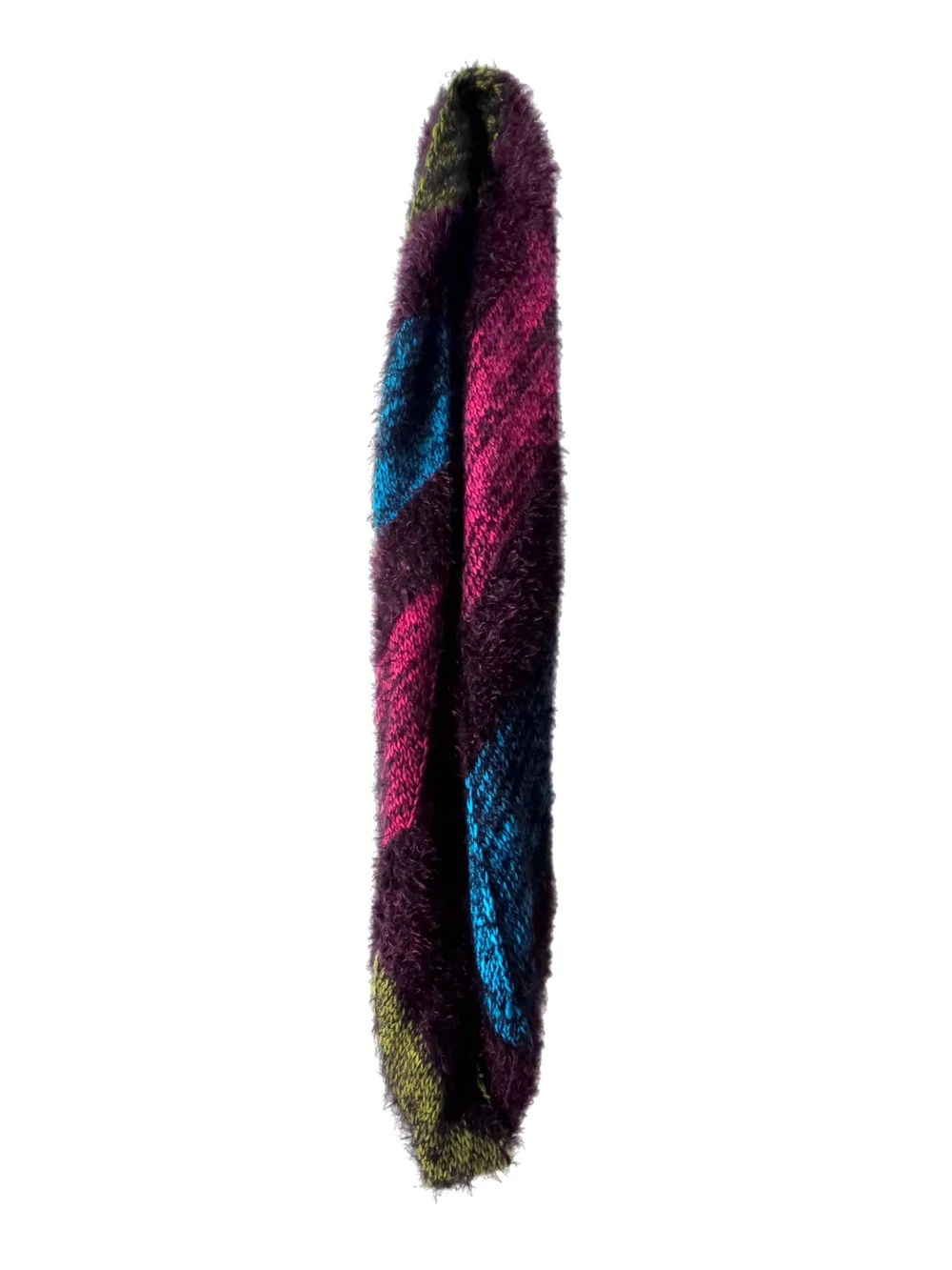 EUC Super Soft Fuzzy Knit Infinity Scarf - Multicolor Textured Yarn